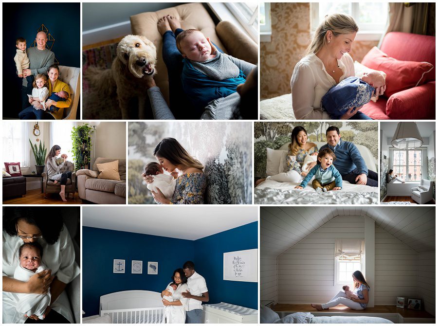 lifestyle at home newborn session in Boston home