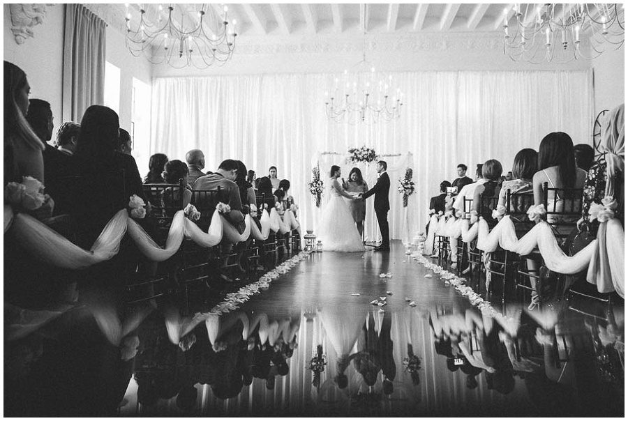 Ceremony space  at Alden Castle in Boston Longwood Wedding Venue 