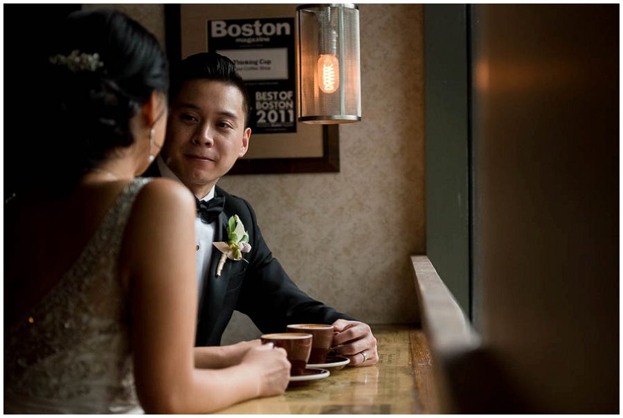 Best of boston Couple portraits at Thinking Cup in Downtown Boston