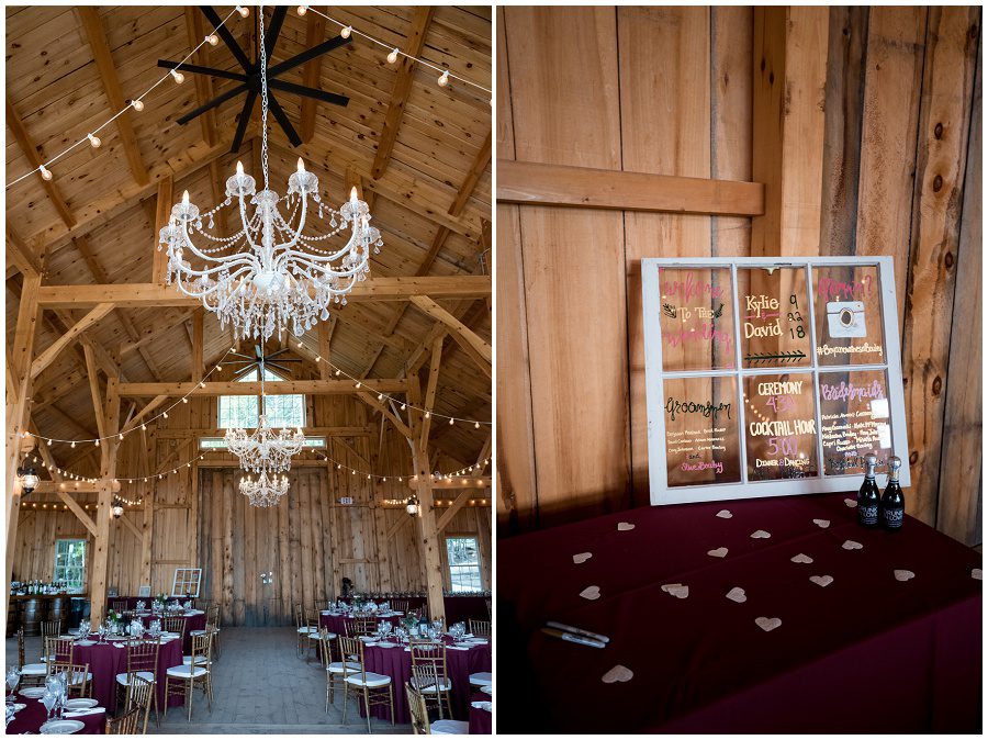 Reception and venue photo of head table at Granite Ridge Estate & Barn Wedding