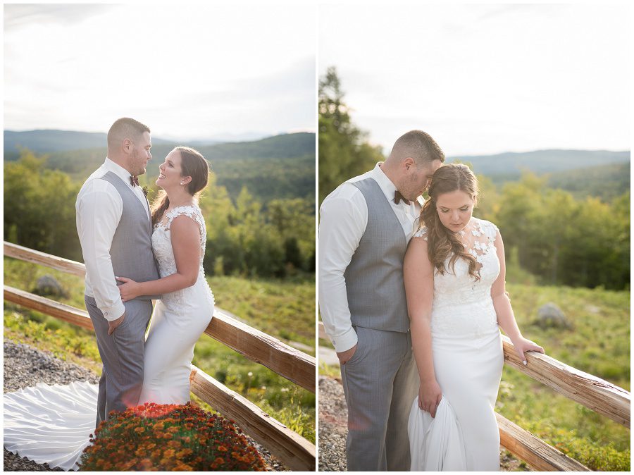 Granite Ridge Estate & Barn Wedding bride at reception bride and groom at reception during sunset