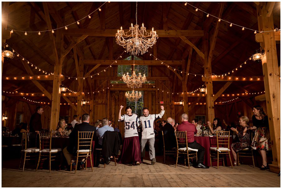 Wedding party entrance at reception of wedding at Granite Ridge Estate & Barn Wedding