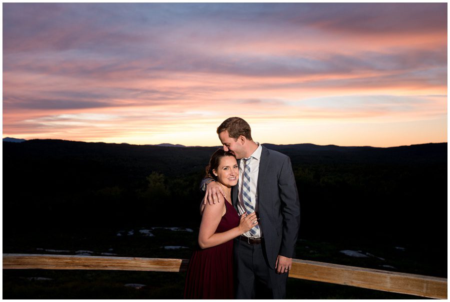Granite Ridge Estate & Barn Wedding bride at reception guests at reception during sunset