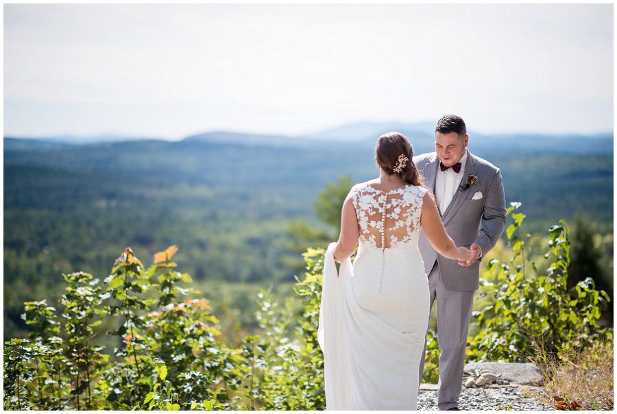 First look of bride and groom at Granite Ridge Estate & Barn Wedding