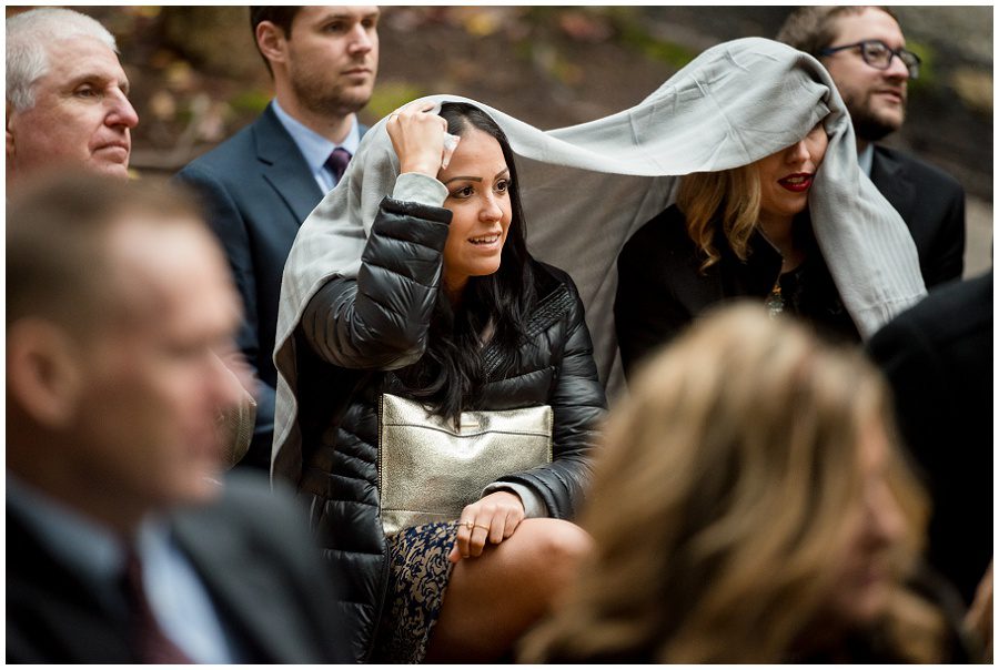 Rainy ceremony at Granite Ridge Estate and Barn in Norway Maine