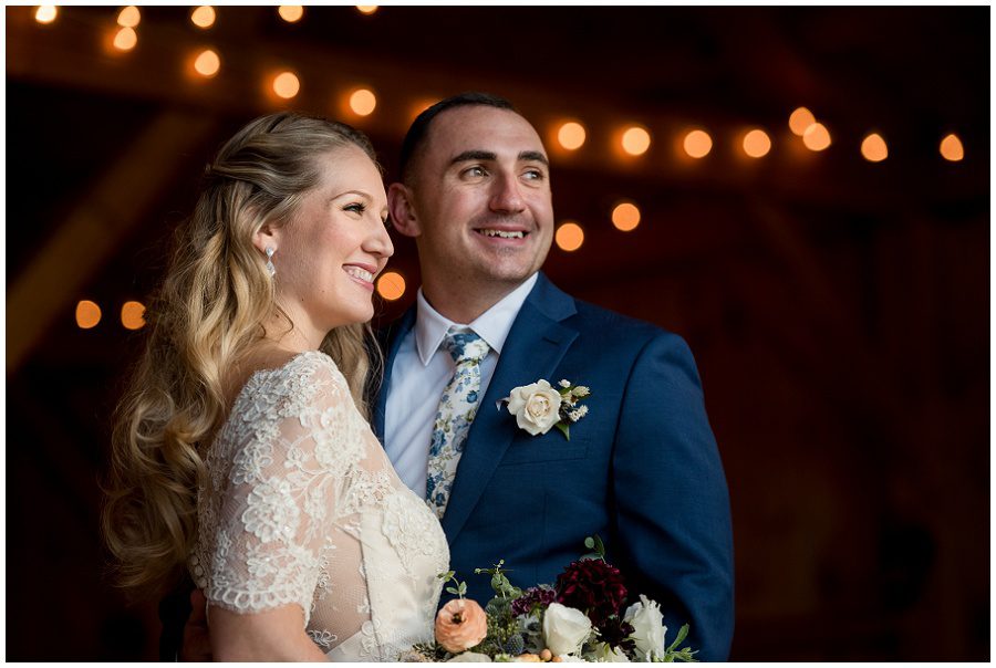 Cafe lights as a backdrop to Granite Ridge Estate wedding