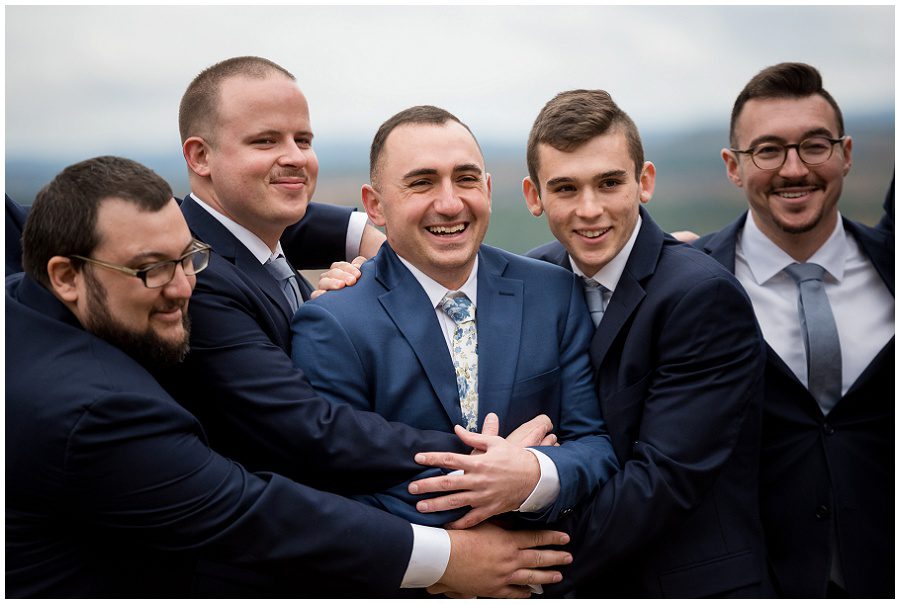 Groom and groomsmen at Granite Ridge Estate and Barn