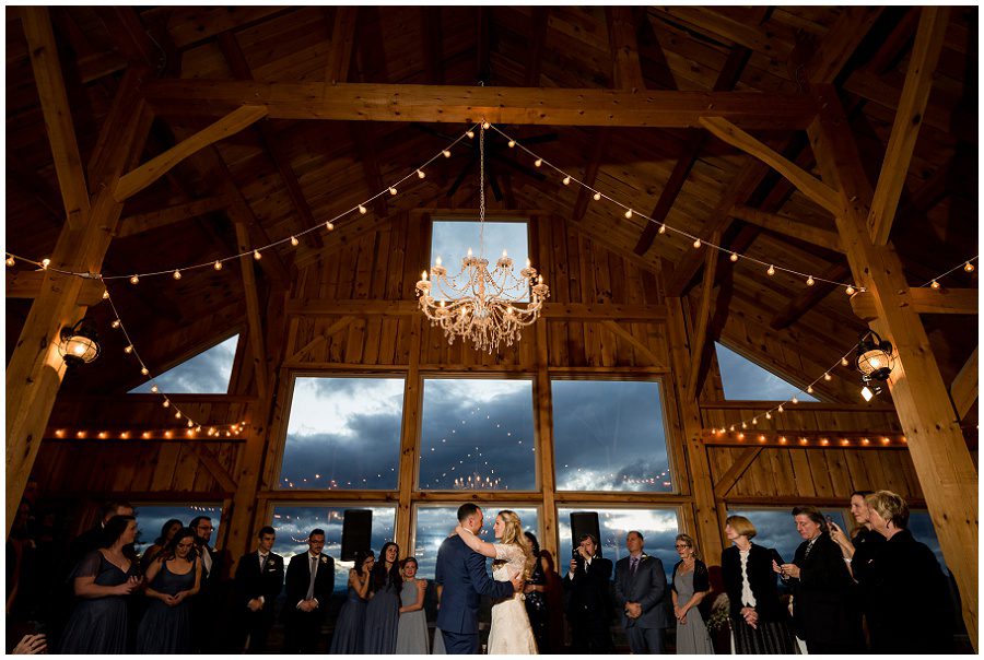 Gorgeous backdrop to the first dance at Granite Ridge Estate