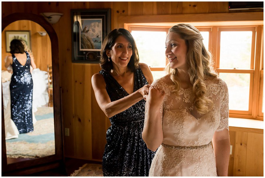 Prep photos of mother of bride and bride