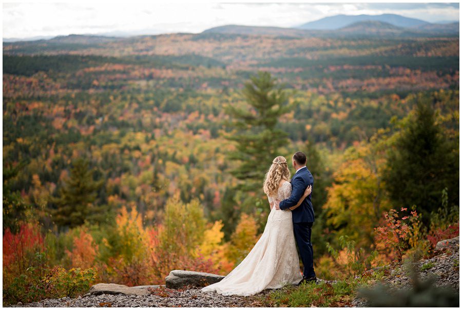 Couples portraits of the bride and groom at Granite Ridge Estate and Barn in Norway Maine