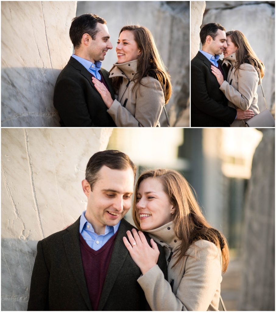 Boston Children's museum portrait session of engaged couple