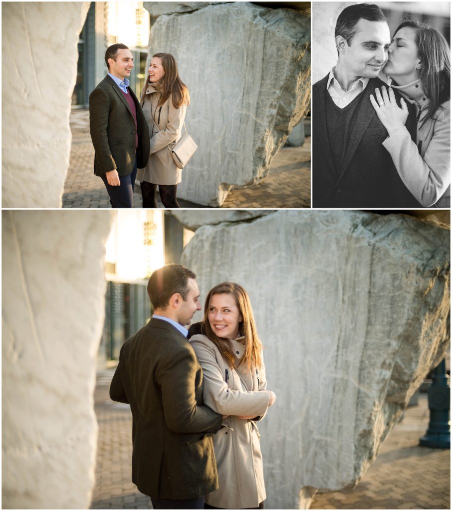 Boston Children's museum portrait session of engaged couple