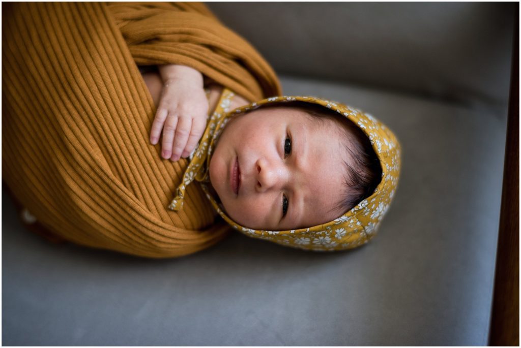 Baby girl in bonnet