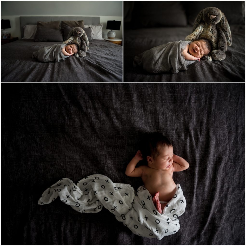 Newborn posed in home during lifestyle photography session