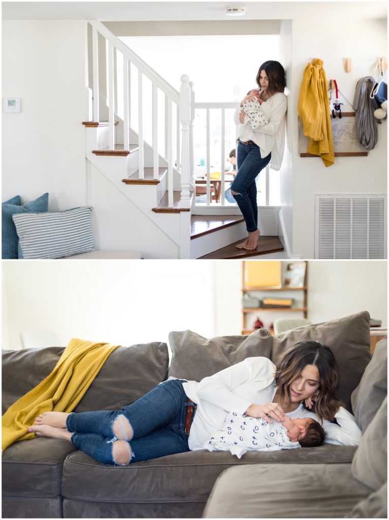 newborn lifestyle session at home in Boston area