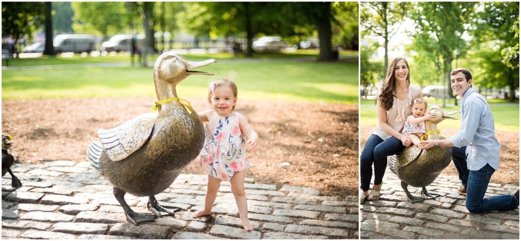 Family photos at the Boston Public Gardens