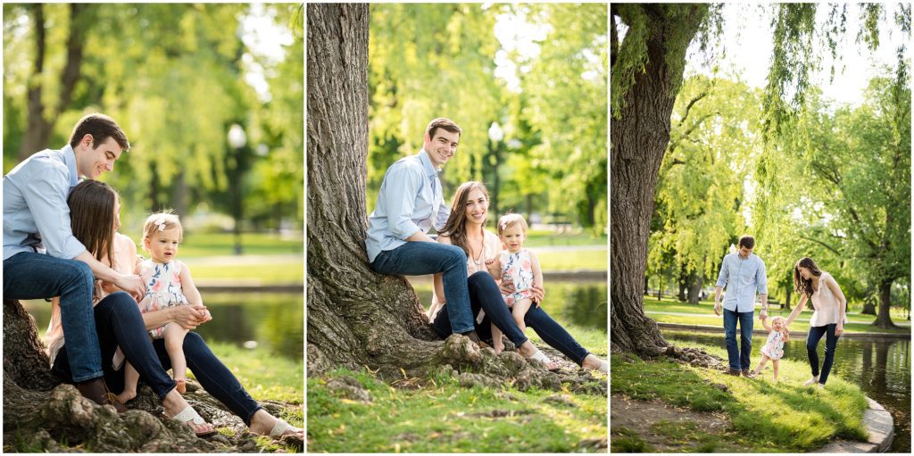 Weeping Willow Trees in the Boston Public Gardens family photography