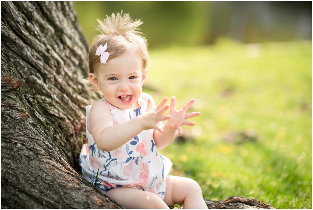 Baby girl in Boston Public Gardens