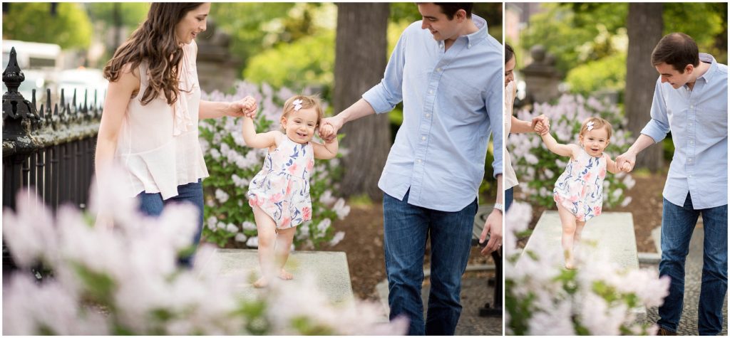 Family photos in the Boston Public Gardens