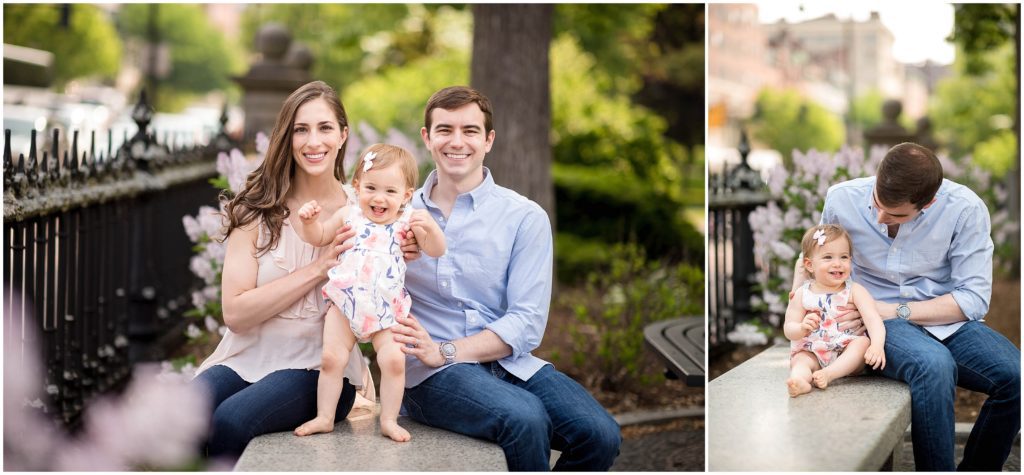 Boston public gardens family photo