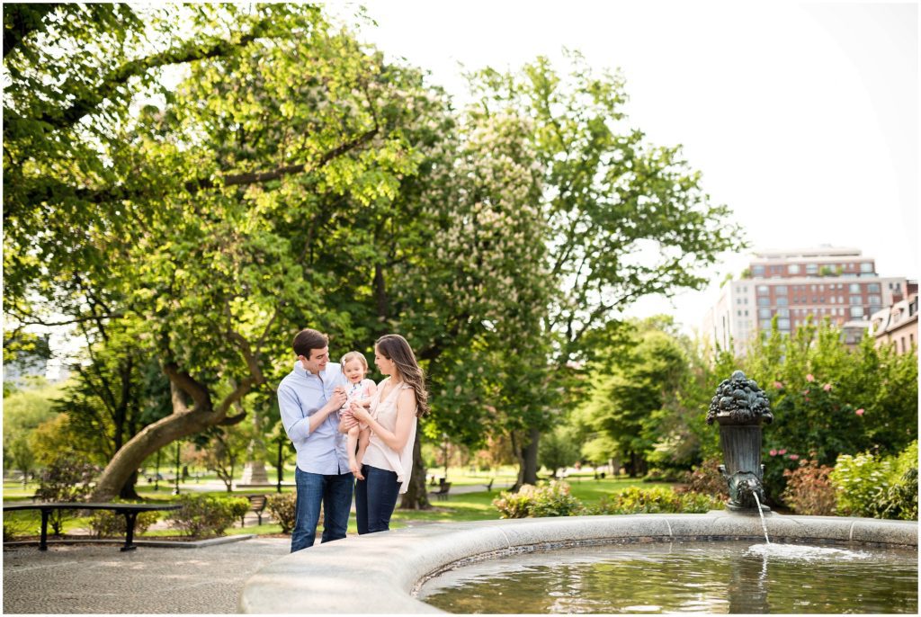 Family photos in the Boston Public Gardens