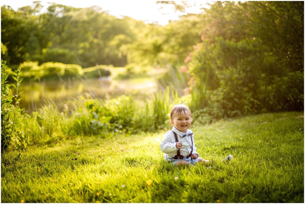 Sunset session of baby boy at Arnold Arboretum