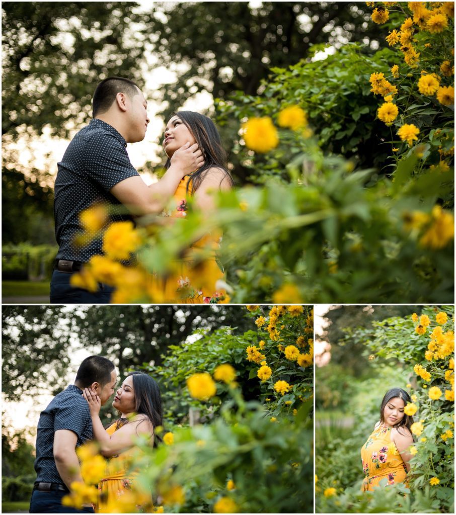 Boston Fens Engagement session with spring blossoms