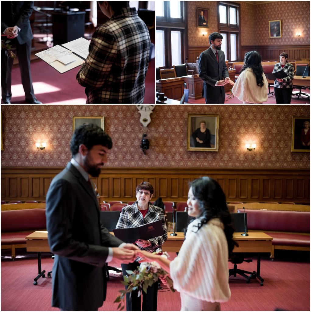 Boston city hall civil ceremony and elopement