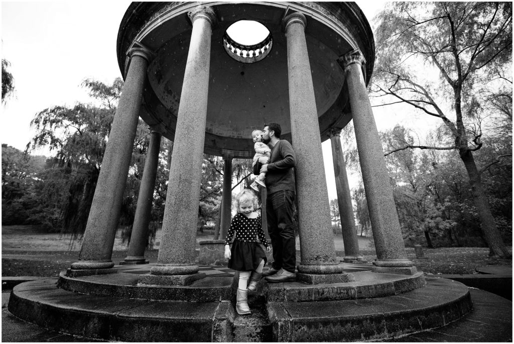 Gazebo at Boston family photographer Fall foliage Larz Anderson