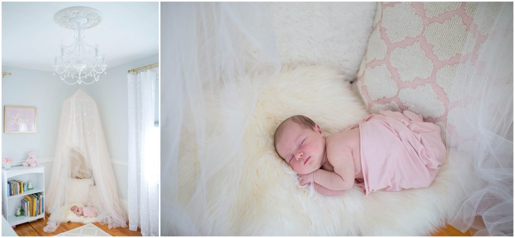 Newborn in nursery featuring tent