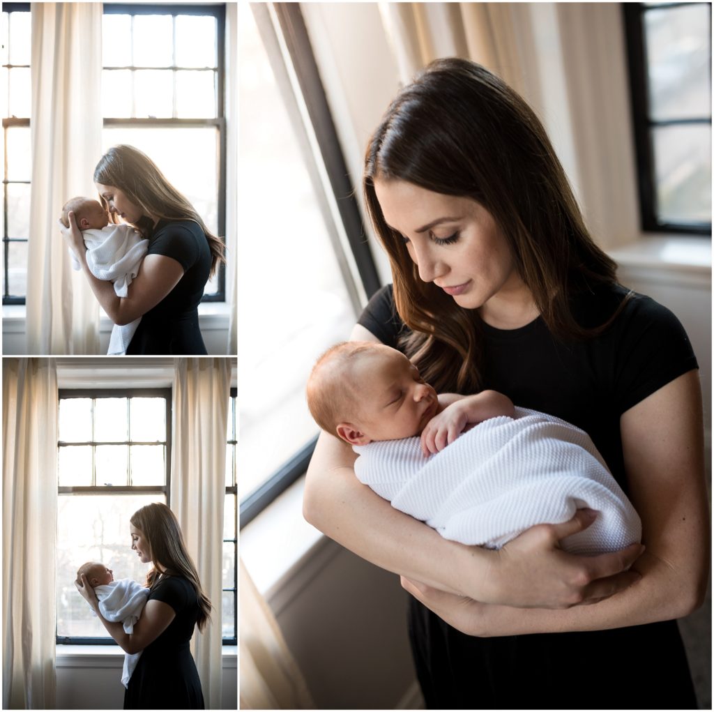 Newborn being held by mother