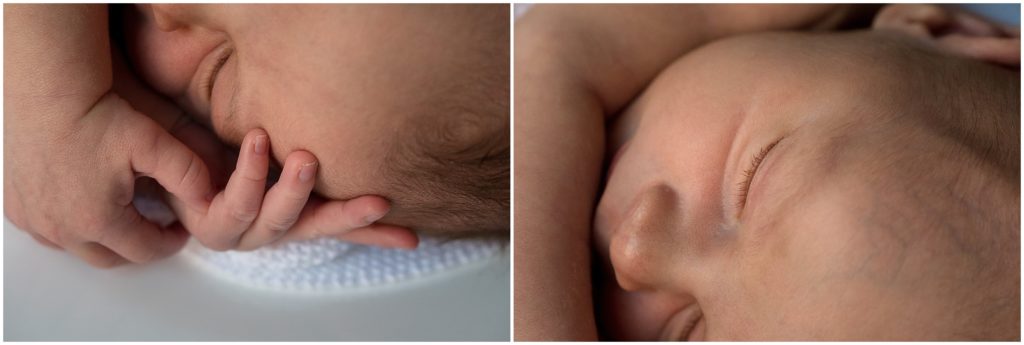 Newborn eyelashes and fingers