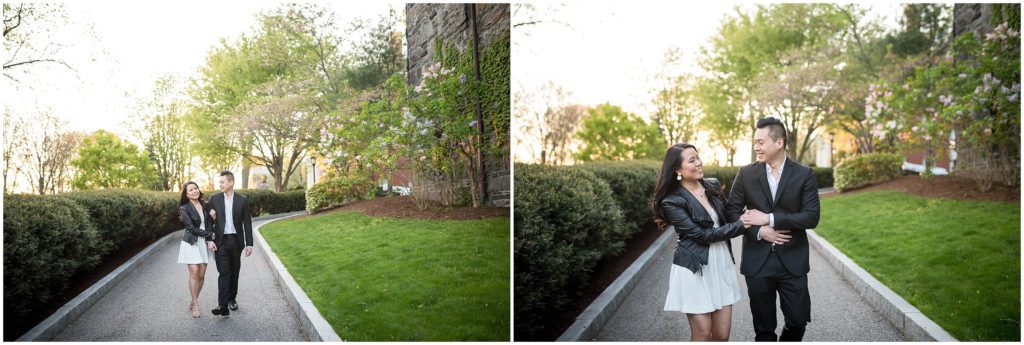 Boston Engagement session in Tufts during springtime 