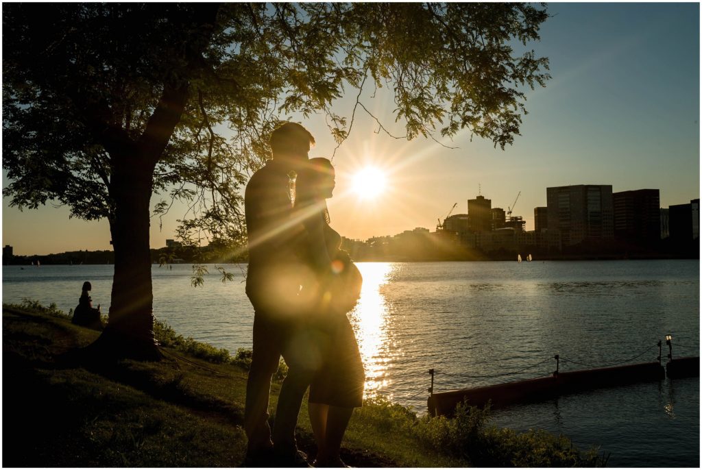 Sunset Maternity photos on the Charles River Boston Esplanade