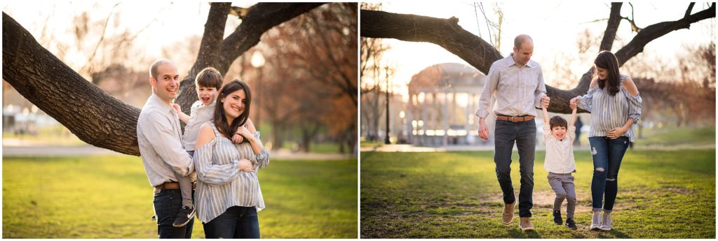 Family in boston commons family photography session during the springtime.