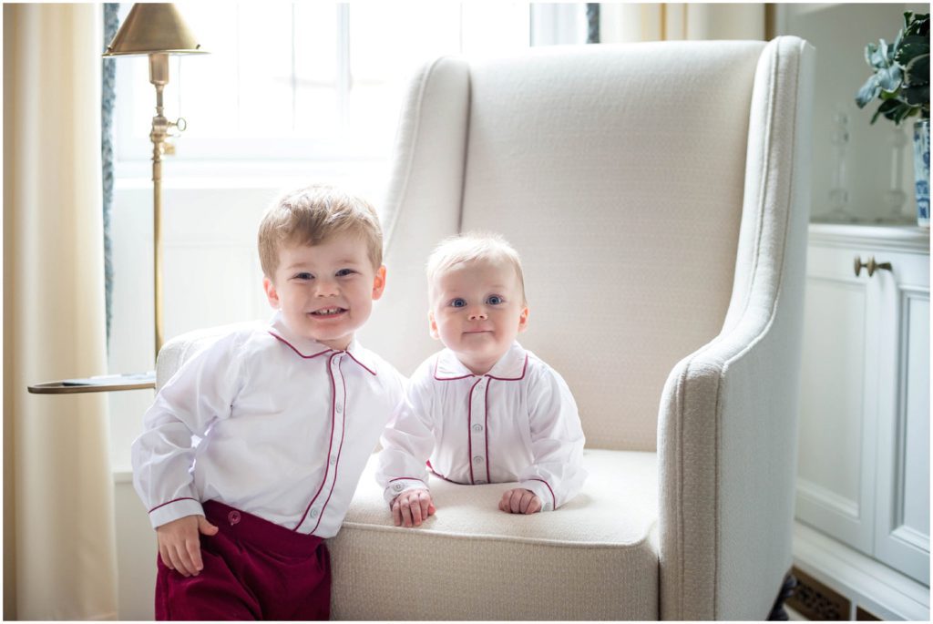 Adorable boys wearing royal family inspired outfits for what to wear for spring photo session