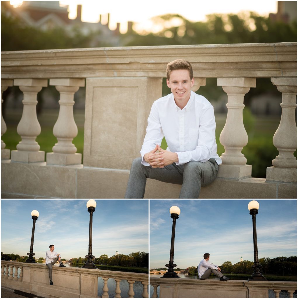 Harvard Bridge with Harvard Grad student on it taken during sunrise