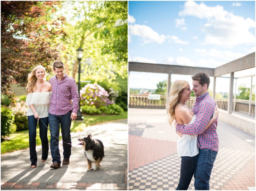 engaged couple in boston at tufts