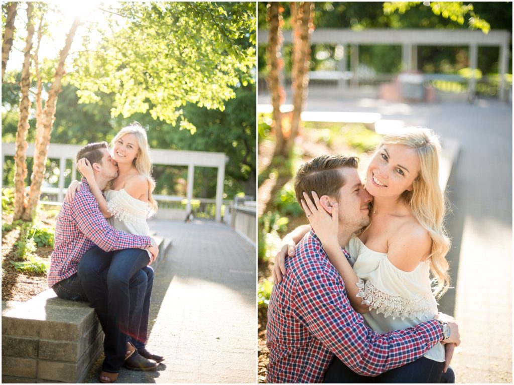 Engaged couple in Boston