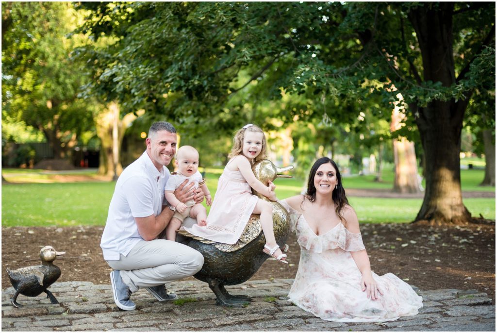 Make Way for Ducklings Statue Family Photo