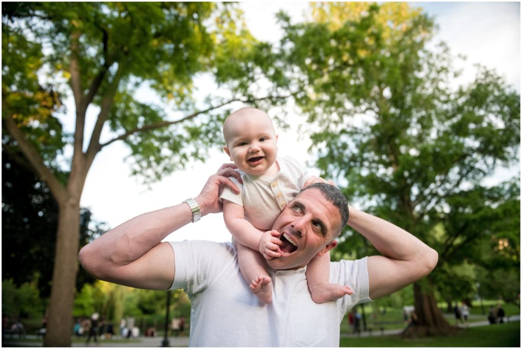Daddy and baby boy at Boston Public Garden