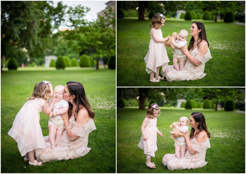 Mom and her children at Boston Public Garden