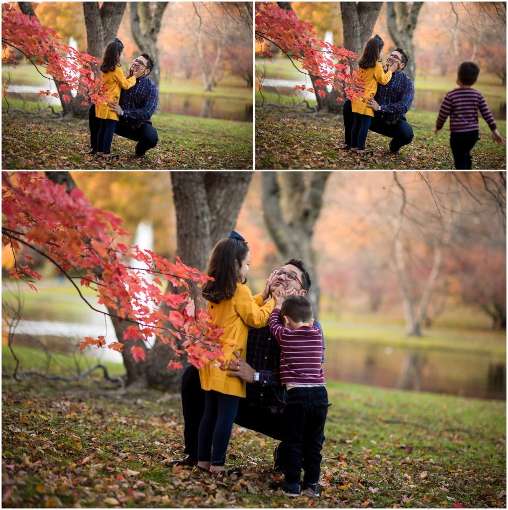 Dad and children at Brookline Park