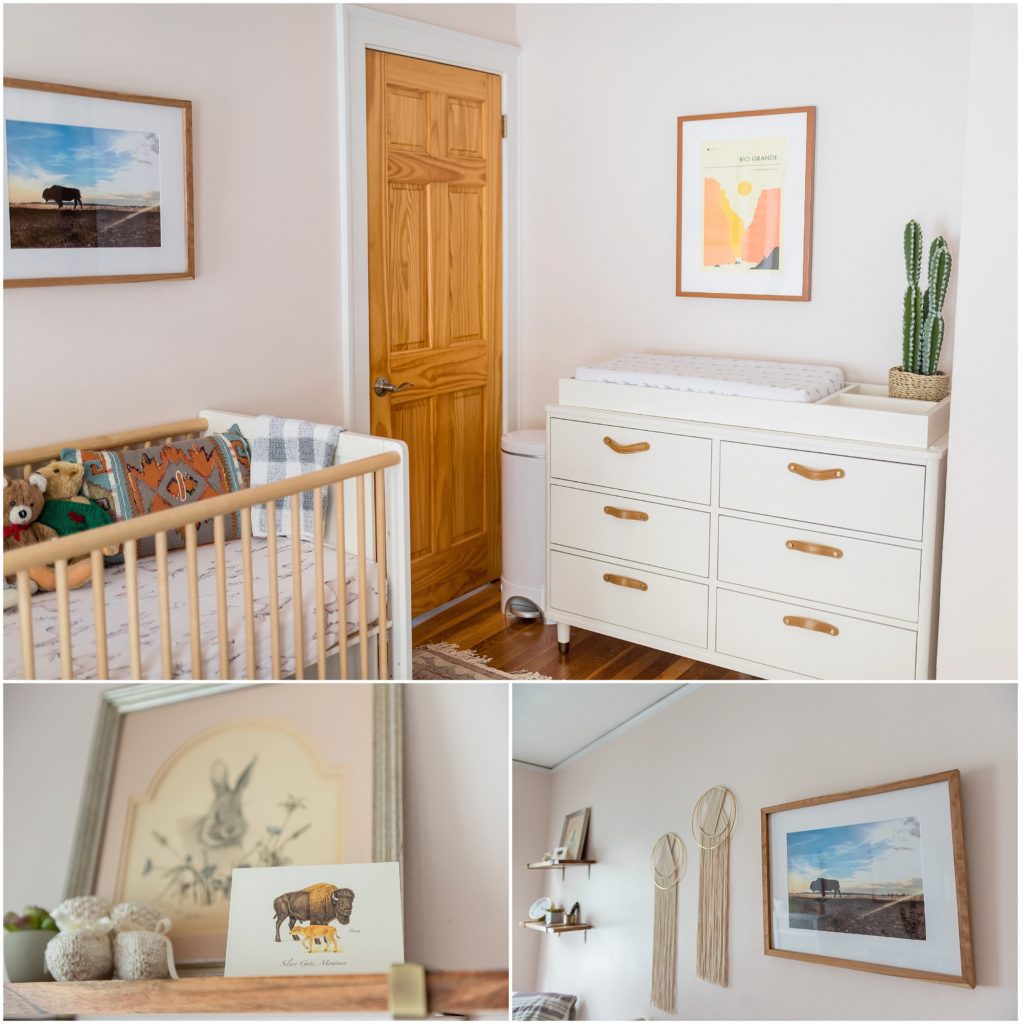 Nursery details baby girl room in Newton Newborn Session