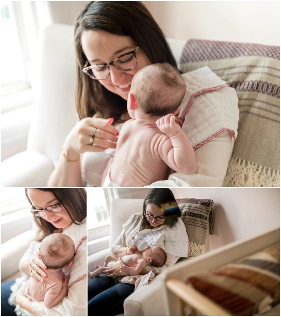 Mother feeding child