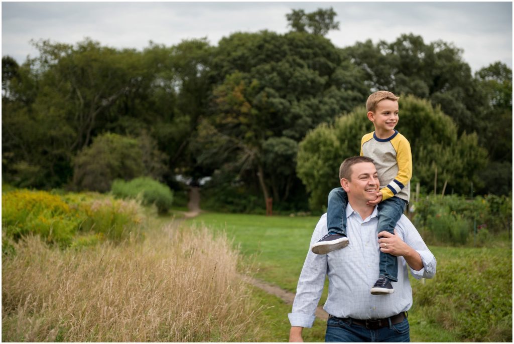 Dad and son during family session