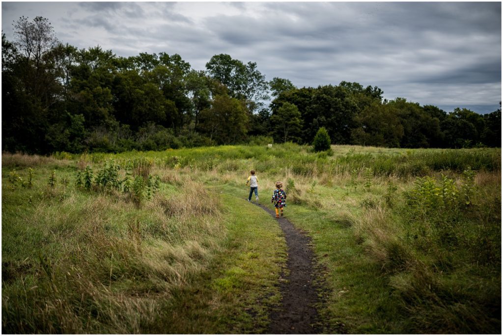 Kids running in field in Belmont