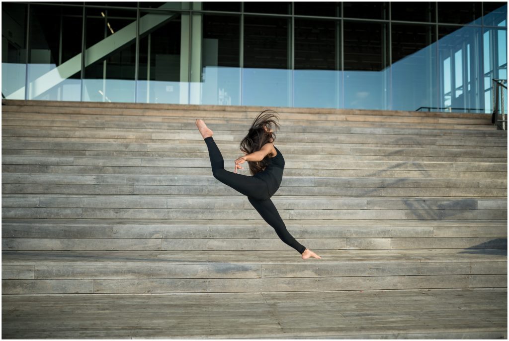 Dancing dancer on the ICA Boston waterfront