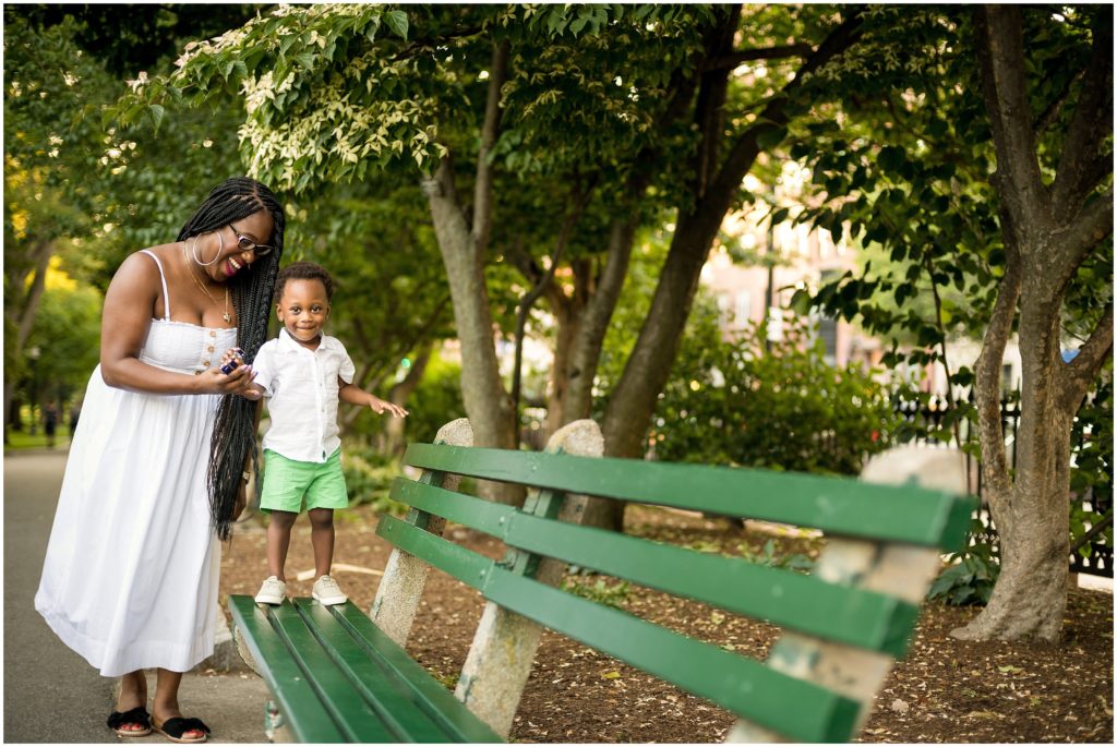 Mom and son at Boston Public Garden Boston Child photographer