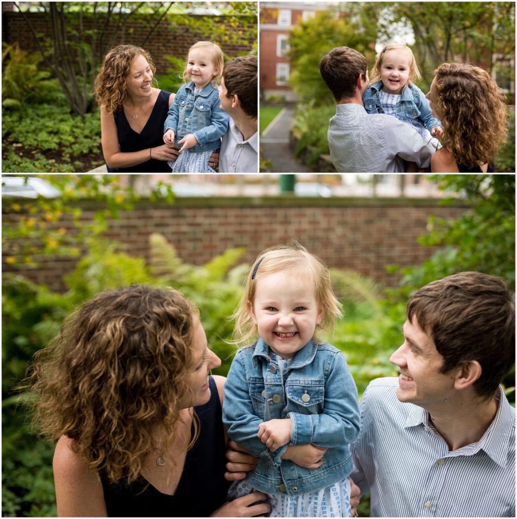 harvard family photography session parents playing with child